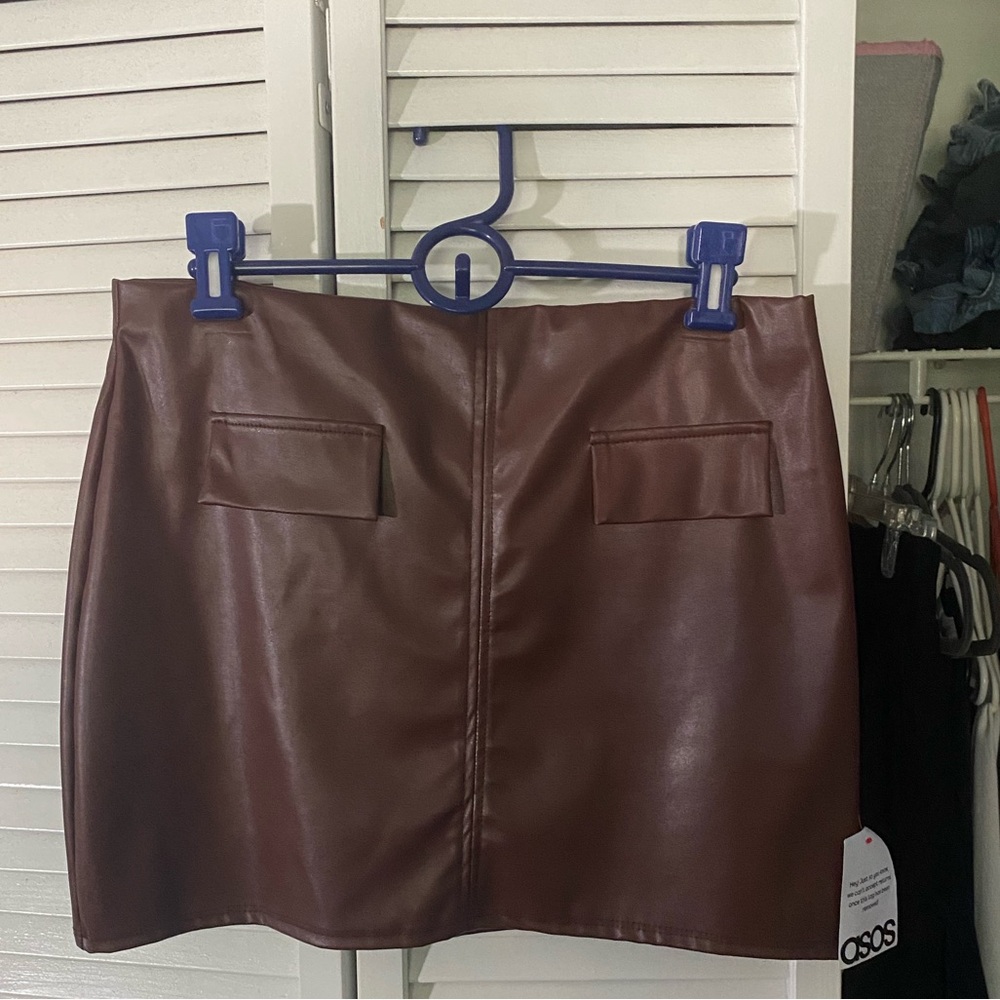 ASOS chocolate brown mini skirt - NEVER WORN